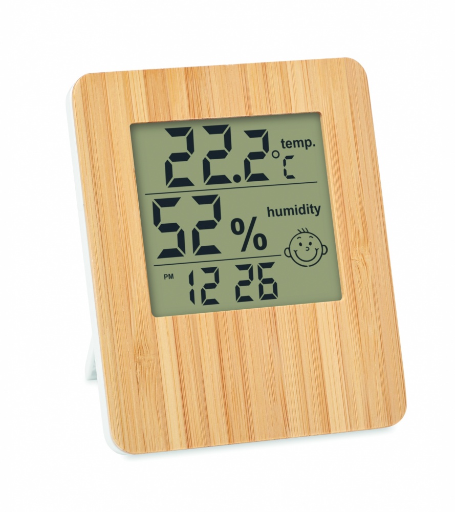 Logo trade promotional product photo of: Bamboo weather station