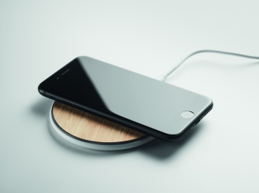 Logo trade promotional merchandise image of: Bamboo wireless charger 10W