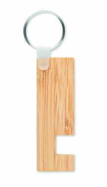 Logo trade business gift photo of: Bamboo stand and key ring Savonlinna