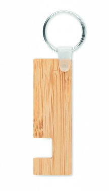 Logo trade corporate gifts image of: Bamboo stand and key ring Savonlinna