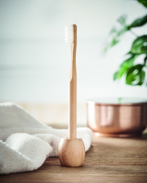 Logo trade promotional items image of: Bamboo tooth brush with stand