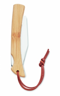 Logo trade advertising products image of: Foldable knife in bamboo