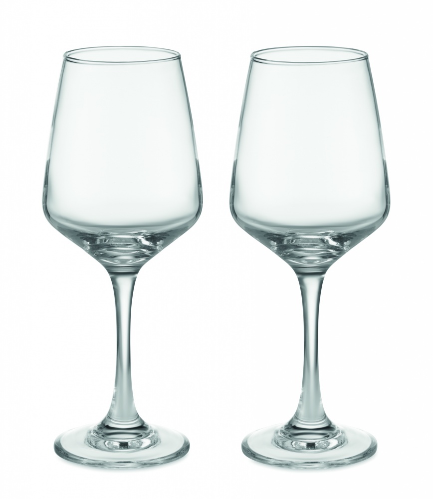 Logo trade promotional giveaways picture of: Set of 2 wine glasses