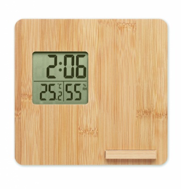 Logotrade business gift image of: Bamboo weather station 10W