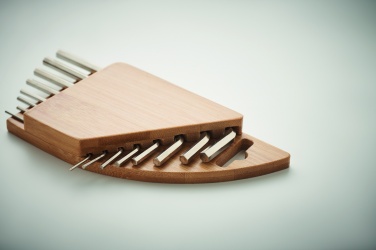 Logo trade promotional merchandise photo of: Hex key set in bamboo