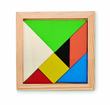 Logo trade promotional merchandise image of: Tangram puzzle in wood