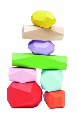 Logotrade corporate gift image of: 8 stacking wood rocks in pouch