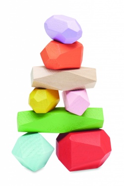 Logotrade corporate gift picture of: 8 stacking wood rocks in pouch