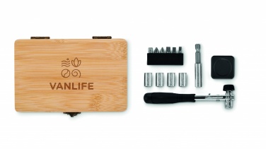 Logo trade business gifts image of: 13 piece tool set, bamboo case