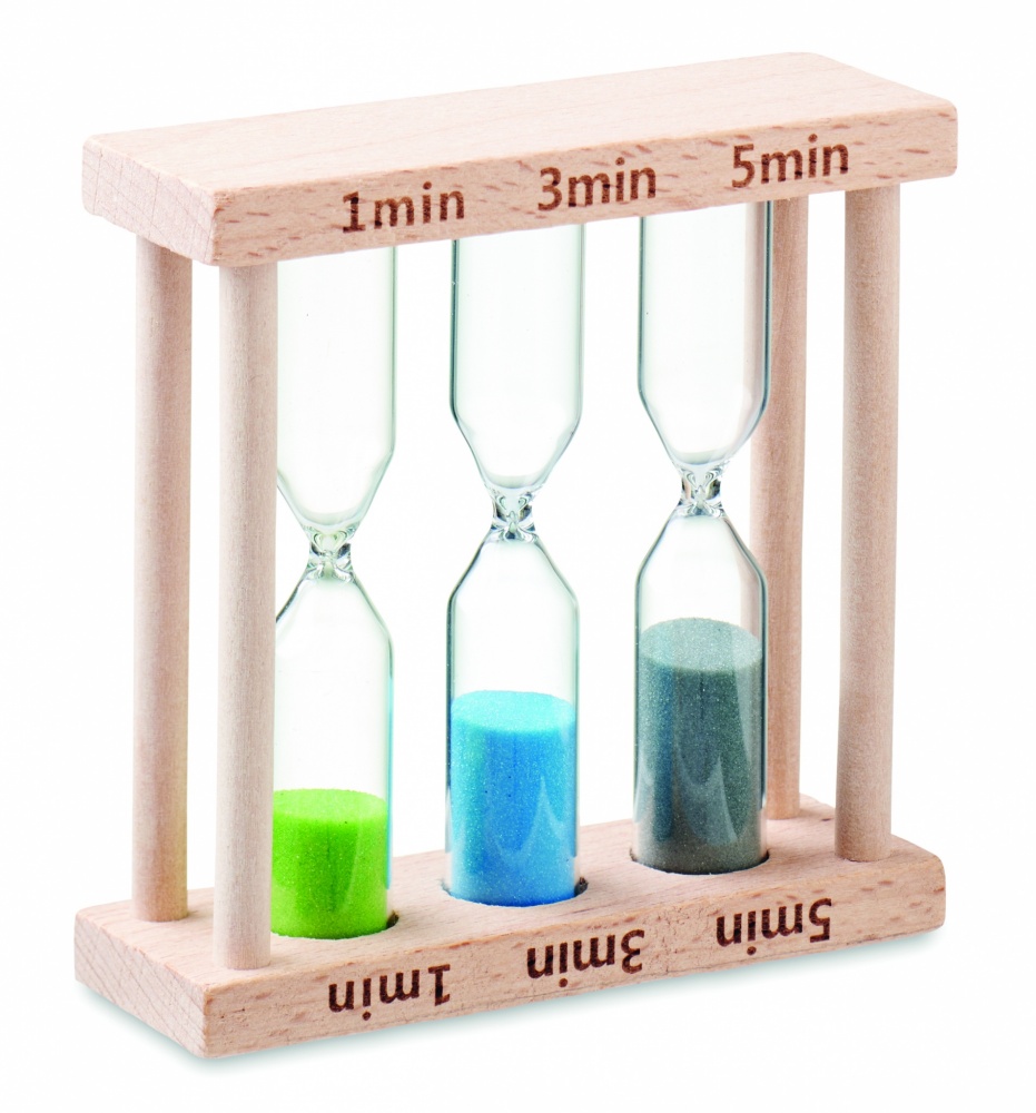 Logotrade promotional gift image of: Set of 3 wooden sand timer