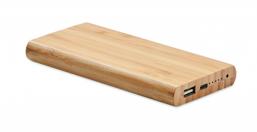 Logo trade promotional merchandise picture of: 6000 mAh Bamboo power bank