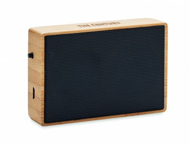 Logo trade promotional merchandise picture of: Solar bamboo wireless speaker