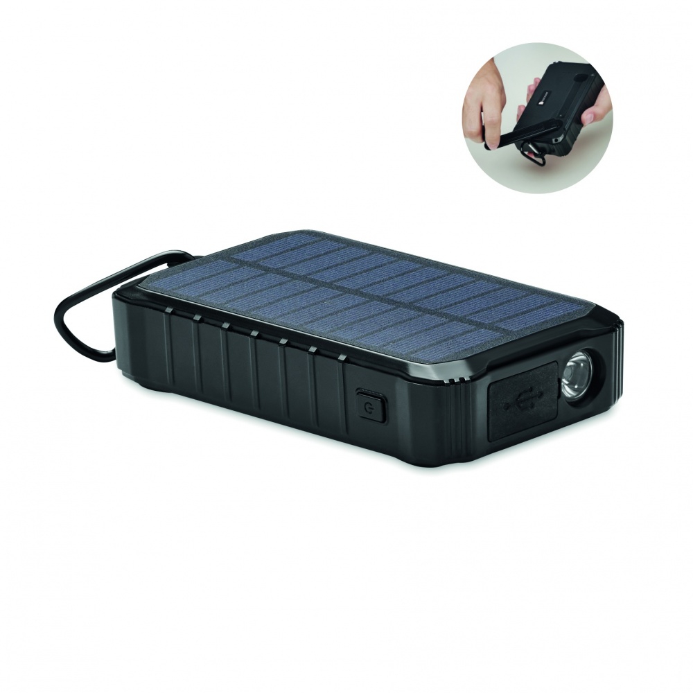 Logo trade promotional merchandise image of: 8000 mAh solar dynamo charger