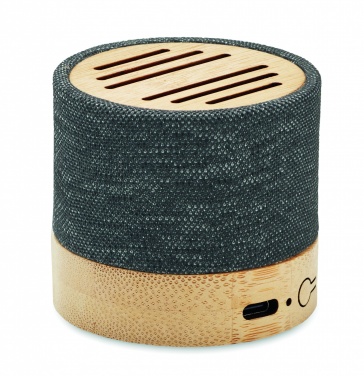 Logo trade promotional merchandise image of: Bamboo RPET wireless speaker