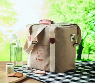 Logo trade business gifts image of: Large cooler bag canvas 450gr/m