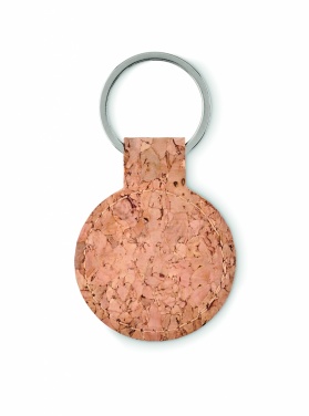Logo trade promotional merchandise picture of: Round cork key ring Mikkeli