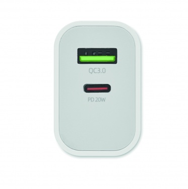 Logotrade corporate gift image of: 18W 2 port USB charger EU plug