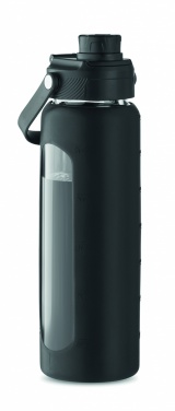 Logo trade promotional giveaways image of: Glass bottle with sleeve 750 ml