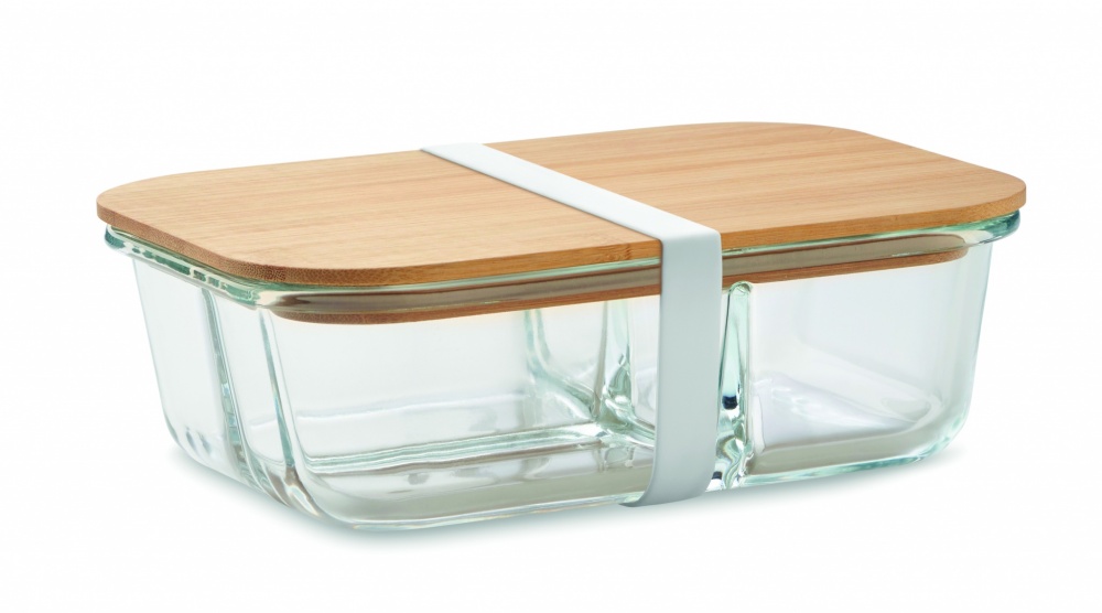 Logo trade corporate gifts picture of: Glass lunch box with bamboo lid