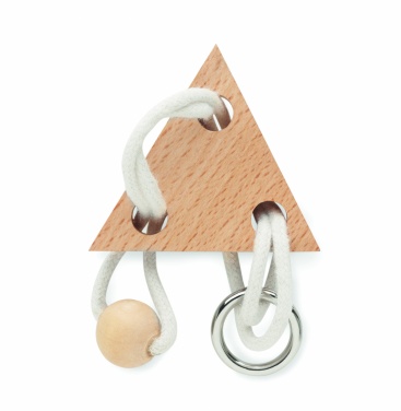 Logo trade promotional giveaways image of: Wooden brain teaser triangle