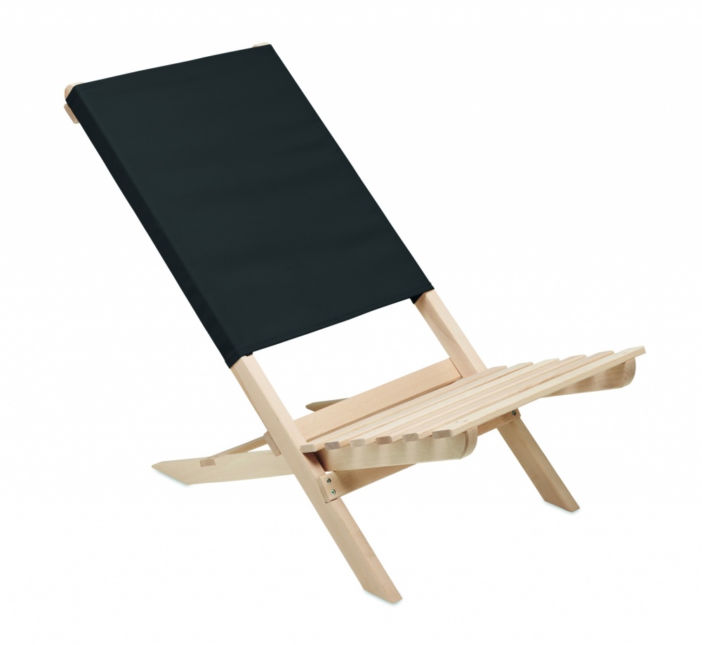Logo trade promotional giveaways image of: Foldable wooden beach chair
