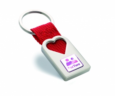 Logo trade corporate gifts image of: Heart metal key ring Kemi