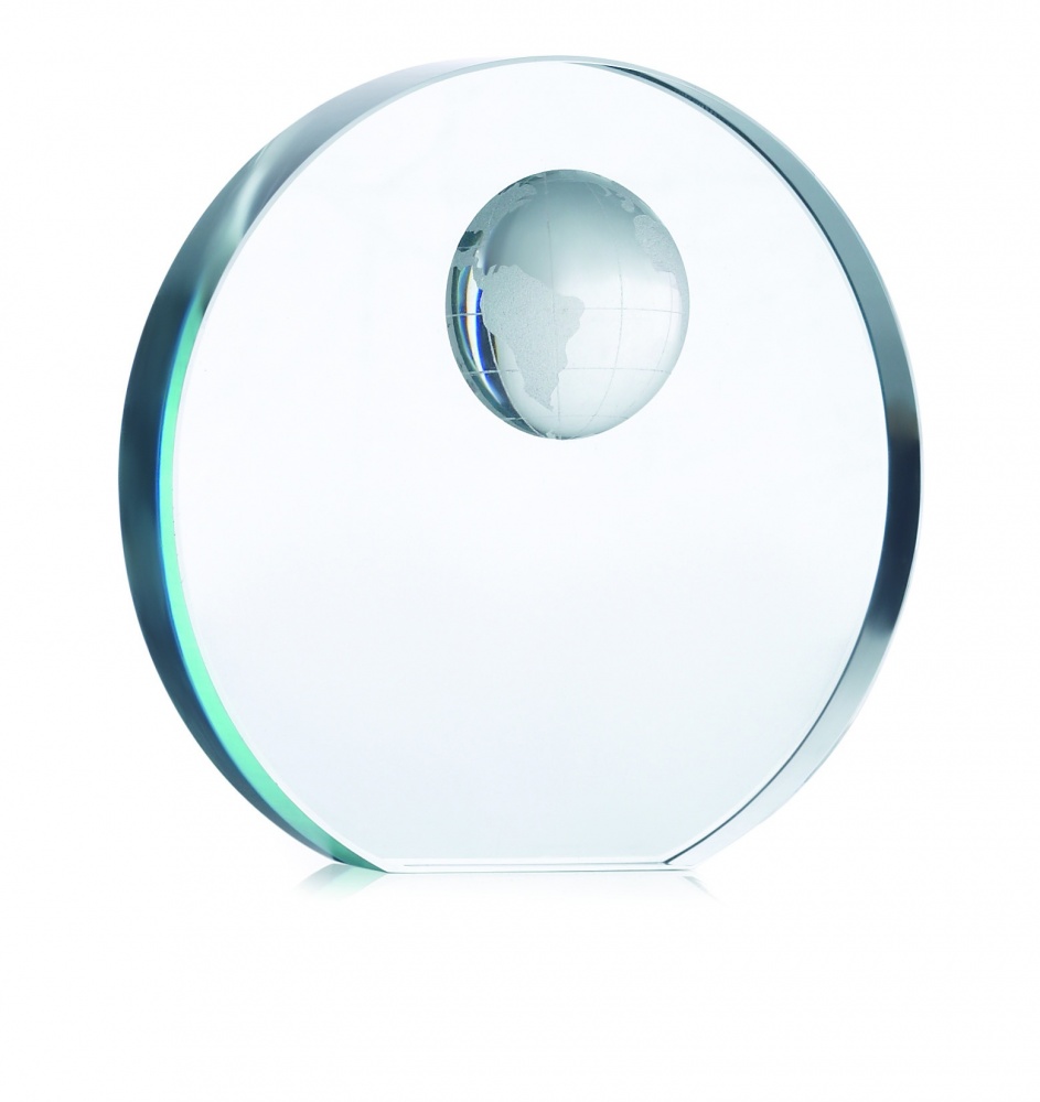 Logo trade promotional products image of: Globe glass trophy