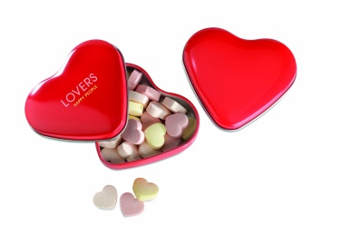 Logo trade promotional gifts picture of: Heart tin box with candies