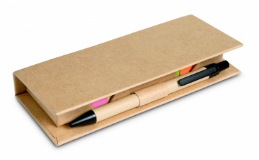 Logo trade promotional gift photo of: Sticky memo set recycked w/pen