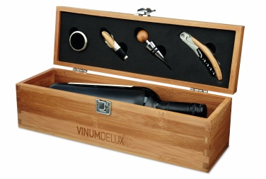 Logo trade promotional merchandise image of: Wine set in bamboo box