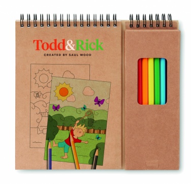 Logo trade advertising products picture of: Colouring set with notepad