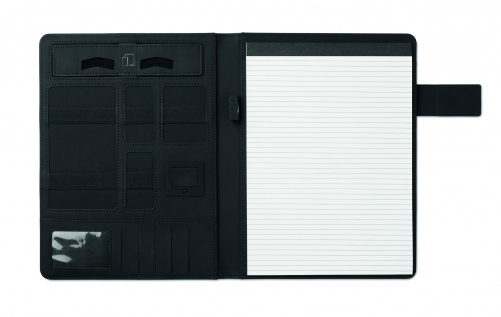 Logo trade corporate gift photo of: A4 folder with power bank