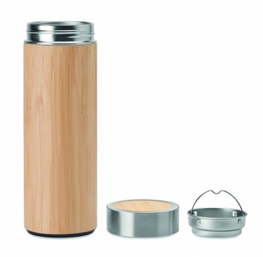 Logo trade advertising product photo of: Double wall bamboo flask 400ml