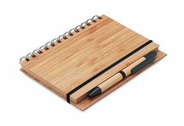Logo trade corporate gift photo of: Bamboo notebook with pen lined BAMBLOC