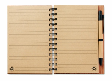 Logotrade promotional products photo of: Bamboo notebook with pen lined BAMBLOC