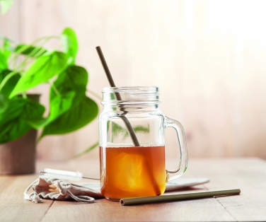 Logo trade promotional gifts image of: Bamboo Straw w/brush in pouch