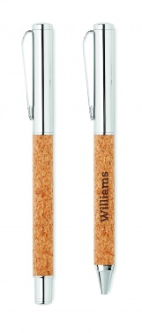Logotrade business gifts photo of: Metal Ball pen set in cork box