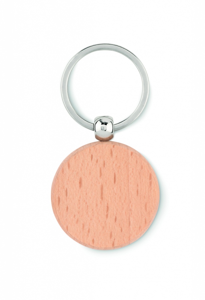Logo trade corporate gift photo of: Round wooden key ring Saldus