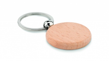 Logo trade advertising products image of: Round wooden key ring Saldus