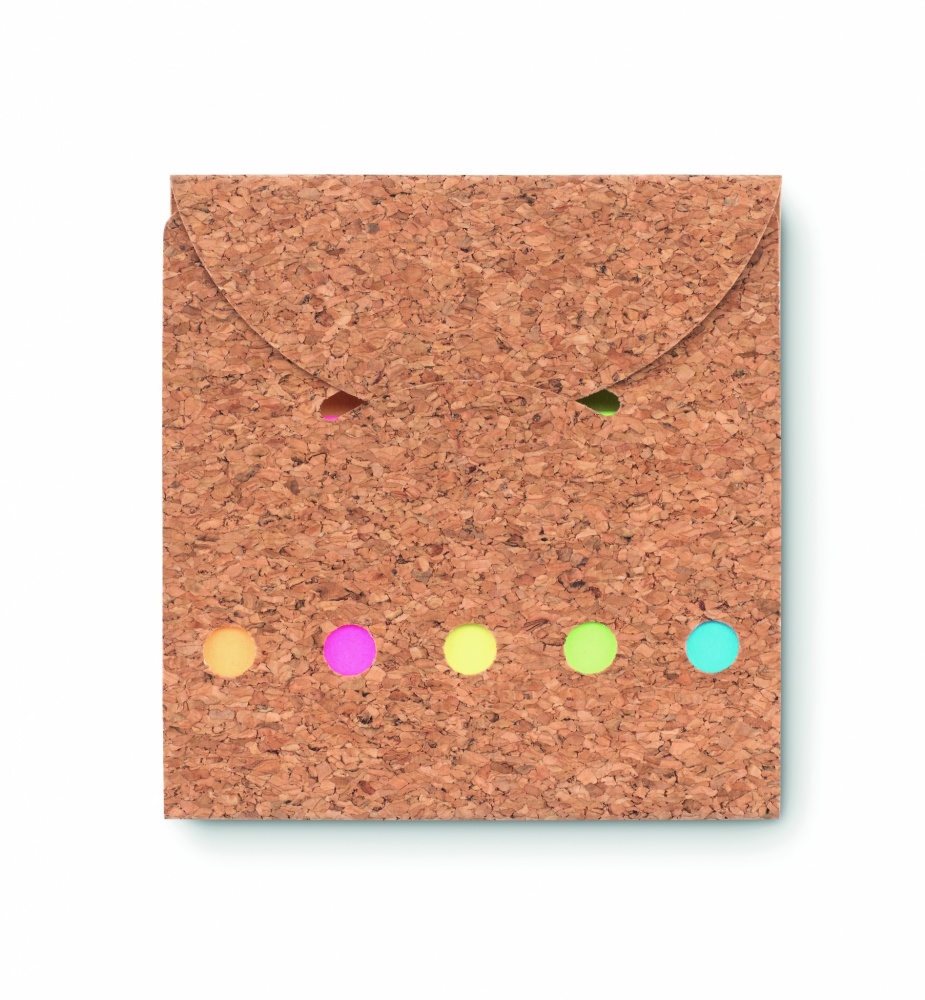 Logo trade business gifts image of: Cork sticky note memo pad