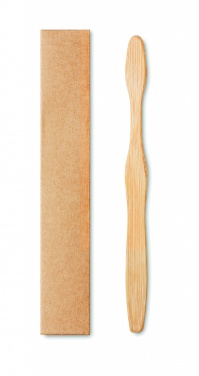 Logo trade promotional gift photo of: Bamboo toothbrush in Kraft box