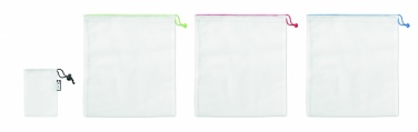 Logo trade corporate gifts image of: Set of 3 RPET mesh food bags