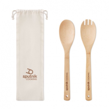 Logo trade promotional items image of: Set bamboo utensils salad