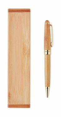 Logotrade promotional item image of: Bamboo twist-action ballpoint pen in a box