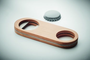 Logo trade advertising products image of: Oval Bamboo bottle opener VALBAMPER