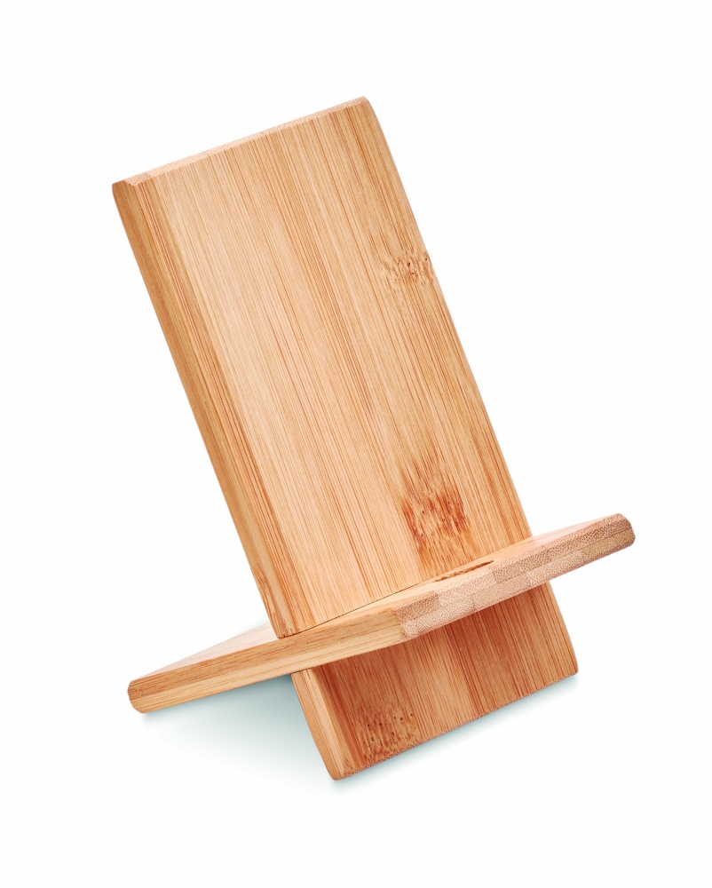 Logo trade promotional items image of: Bamboo phone stand/ holder WHIPPY