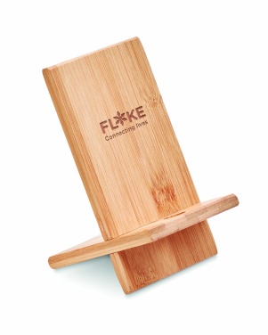 Logo trade promotional products image of: Bamboo phone stand/ holder WHIPPY