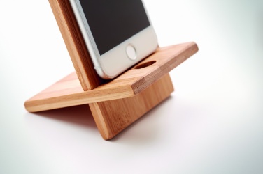 Logo trade corporate gifts picture of: Bamboo phone stand/ holder WHIPPY