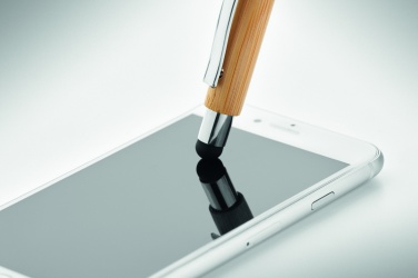 Logo trade corporate gifts picture of: Bamboo ballpoint pen with blue ink