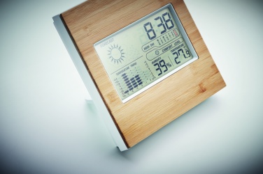 Logotrade business gift image of: Weather station bamboo front TURKU